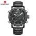 NAVIFORCE NF9160 Mens Watches Top Brand Luxury Sport Watch Men Leather Strap 30M Waterproof Miliary Dual Display Wrist Watch Clock